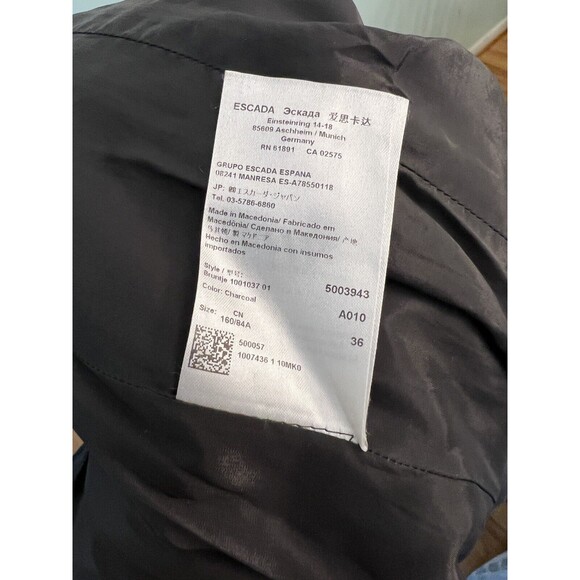 Escada Blazer Two Button Blouse Dress Suit Gray Tweed 36 Small - Picture 6 of 8